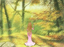 秋水伊人之落叶-美丽的游戏，优雅的女子。