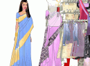 披沙丽的印度女孩-很美的印度女孩，沙丽是印度的传统服饰，非..