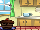 别让虫吃掉蛋糕-厨房里刚做好的美味蛋糕，不能让虫子吃掉！..