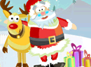 踢圣诞老人取礼物-好可怜的圣诞老公公...要被圣诞鹿踢飞到空中..