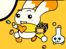 可爱小兔避黄豆