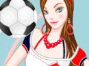 动感足球女郎-动感十足的足球女郎，把足球装饰在身上。