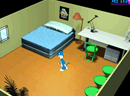 蓝猫逃出房间找工作-3D效果的中文游戏。蓝猫走出家门找工作，有..
