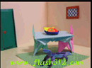 逃出彩色折纸房间-一个很可爱的房间，桌椅都是用彩色纸折出来..