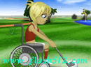 轮椅少女打高尔夫