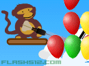 可爱猴仔射七彩气球4-这是一只可爱猴子最爱玩的游戏。掷飞镖射中..