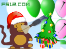 小猴子打气球圣诞版
