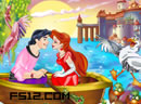 美人鱼的初吻-小美人鱼和王子轻舟荡漾在城堡外的湖面上，..