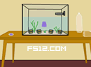 逃出章鱼缸房间-房间里有个鱼缸，一只可爱的紫章鱼在里面守..