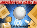 推小球去砸砖墙3-有趣的物理小游戏，你要拖动一只小球，去砸..