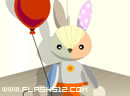逃出兔子气球房间-墙角坐着一只玩偶兔，手中牵着气球，你要想..