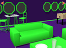 逃出EGL绿色房间-这是一个大多摆设是绿色的房间，有游戏机和..