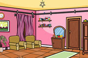 逃出粉红客厅-你被关在了一个漂亮的粉红客厅里，运用你聪..