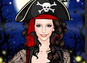 万圣节美女海盗王-打扮一个万圣节魔鬼海盗王的公主。