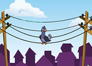 聪明的小鸟-落在电线上的小鸟要躲开不时滑过的电流，一..