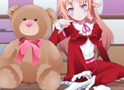 萝莉与粉熊-
萝莉在圣诞节，陪伴她的只有这只玩偶熊，..