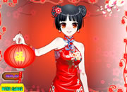 中国风可爱新年女孩-中国的春节就要到了，由你来打扮一个喜气活..