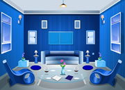 blue living room escape