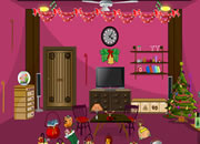 逃出粉红圣诞房间-你在一个满布圣诞物品的房间里，想办法找到..