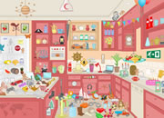 快乐厨房寻物-一个开心可爱的厨房里，到处摆满了各种用品..