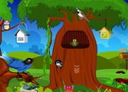 救出树屋中的小鸟-一只可怜的小鸟被关在了树屋笼子里，现在请..