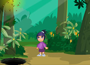 逃出魔法洞穴-可爱的小女孩在森林里找到了一个黑暗的地洞..