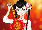 中国春节女孩新年装-各式传统中式衣饰装扮任你选用，打扮一个新..