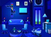 逃出旖旎蓝光房间-这个房间是蓝色的，非常的蓝，风光旖旎，你..