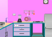 逃出粉色的厨房-这是你家的厨房，墙壁是粉色的很漂亮，门口..