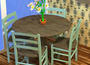 逃出甜美起居室-这是一个环境很舒适的起居室，绿色的空额餐..