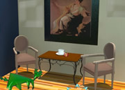 逃出绿纸狗房间-绿纸狗Trianbutane的房间，有名画，衣柜和椅..