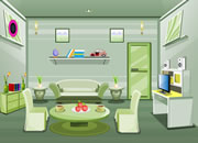 逃出现代绿色房间-这是一个绿色风格的现代清新房间，找出隐藏..