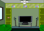 逃出绿色客厅-这是一个绿色风格的普通客厅房间，搜寻房间..