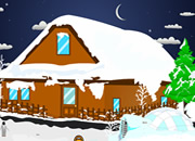 企鹅雪夜小屋逃脱-一只企鹅困在了雪夜中的小屋附近，想办法帮..
