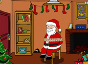 绑着的圣诞老人脱困-圣诞老人被绑架了，关在了一个封闭的小屋里..