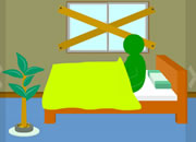 找小绿人108：经典逃脱2-在一个被封住的卧室房间里找到隐藏的十个小..