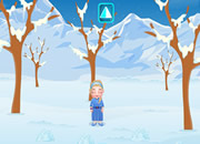 少女爱尔莎雪山逃脱-冰雪公主爱尔莎在雪山里玩不知什么迷路了，..