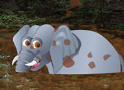 丛林大象逃出泥坑