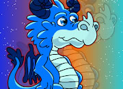 Cute Blue Dragon Escape
