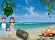 帮助家人逃离海滩