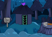 男人逃出森林小屋