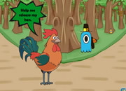 公鸡营救被困母鸡