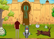 骑车者逃离城堡