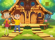 儿童逃离神秘树林