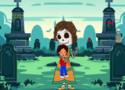 女孩逃离骷髅女魔