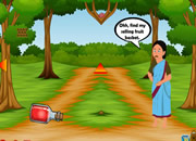 卖货女孩错放水果篮